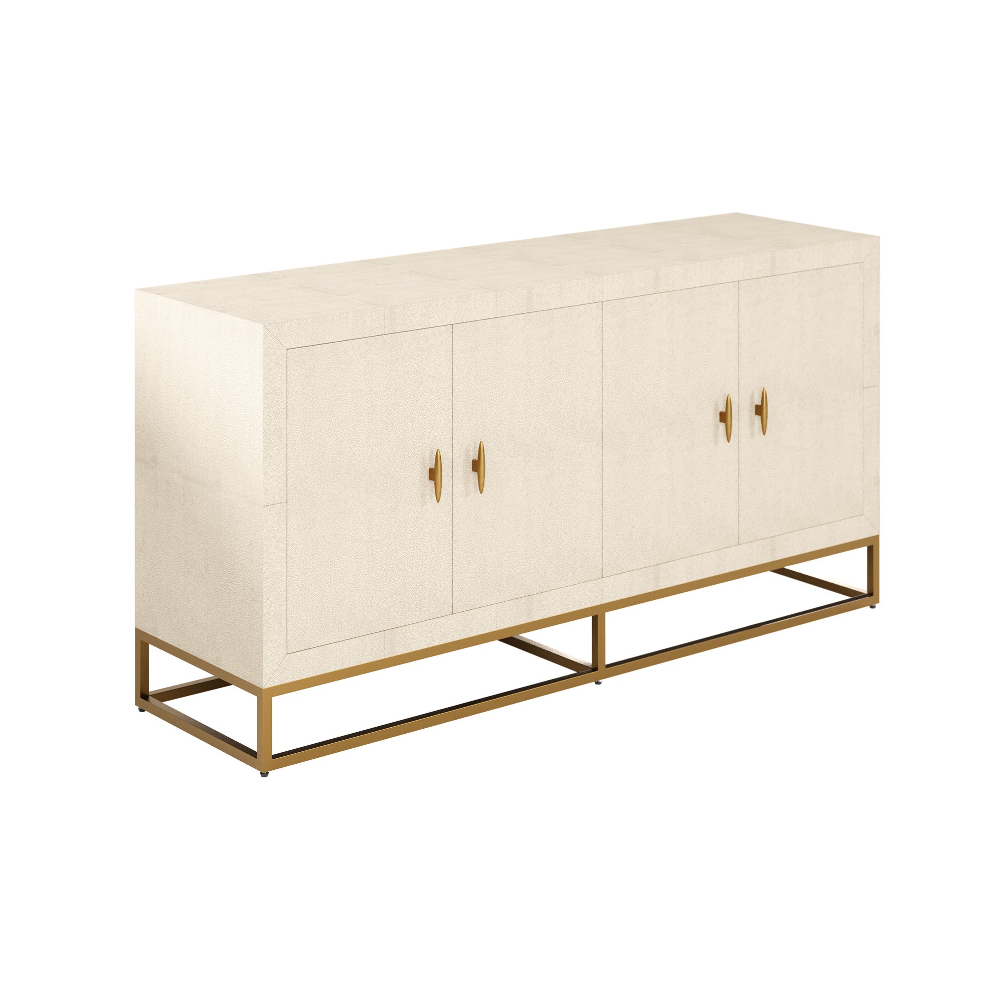 DI Designs Hampton Ivory Shagreen & Gold Sideboard